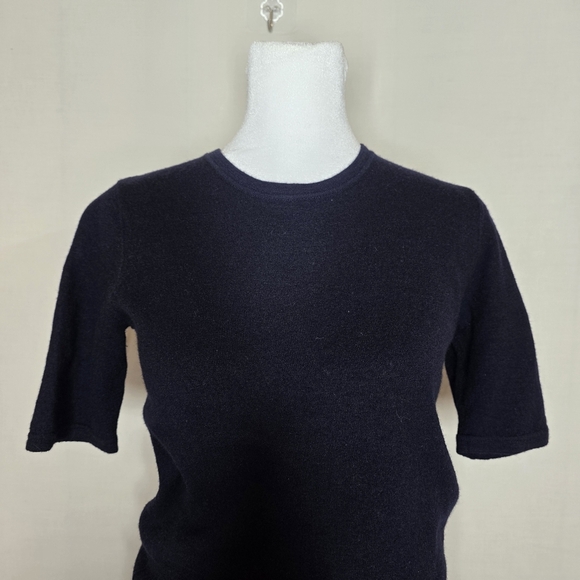 Demylee Womens Navy Blue Wool Blend Sweater Dress Maxi Half Sleeve Size Medium - Picture 3 of 7